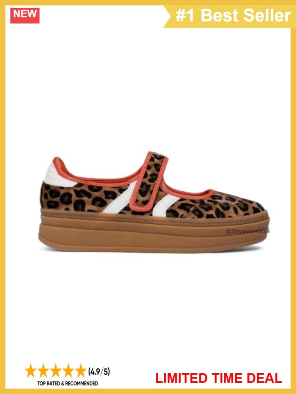 Platform Mary Jane Sneakers Faux Leather Slip On Walking Flats